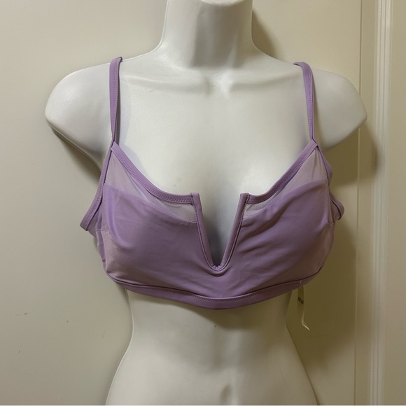 🤪3/$12 NWT Aerie Mesh V wire scoop Bikini Top💜 - Picture 4 of 9